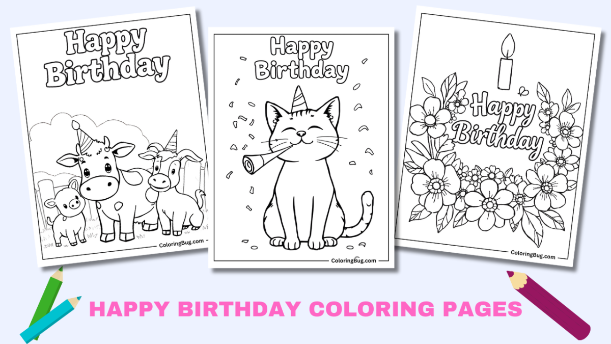 60 Happy Birthday Coloring Pages (Free Printable PDFs)