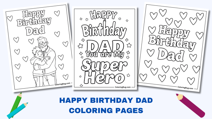 20 Happy Birthday Dad Coloring Pages (Free Printable PDFs)