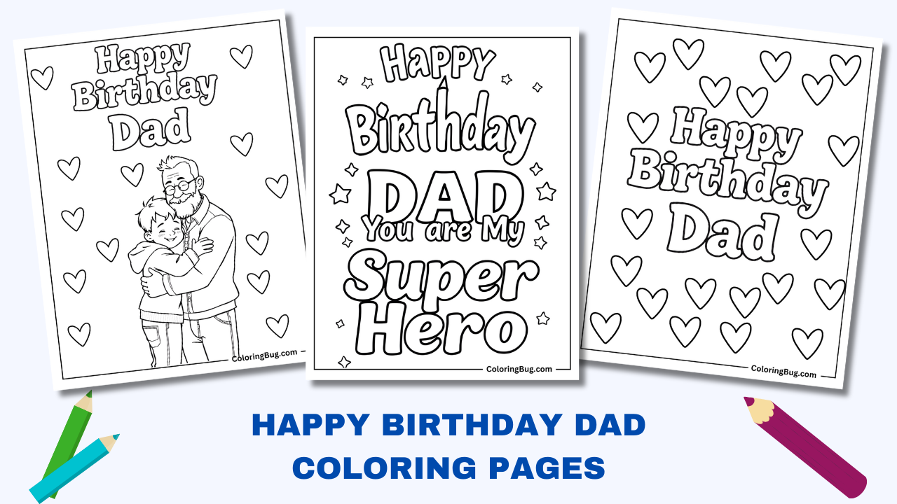 Happy Birthday Daddy Coloring Pages Printable Coloring Page
