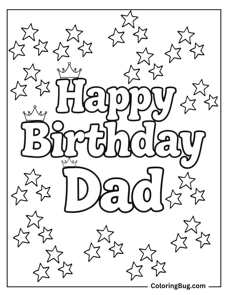 20 Happy Birthday Dad Coloring Pages (Free Printable PDFs)