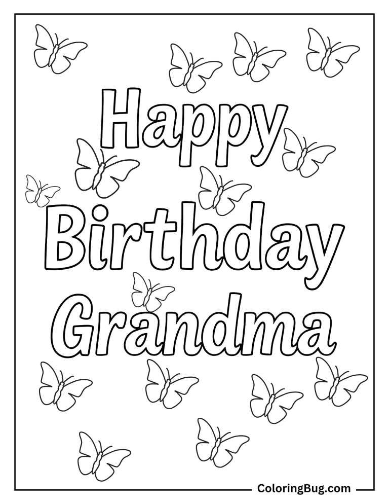 16 Happy Birthday Grandma Coloring Pages (Free Printable PDFs)