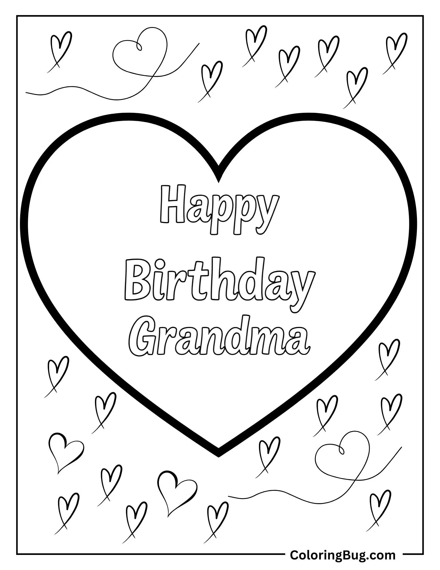 16 Happy Birthday Grandma Coloring Pages (Free Printable PDFs)