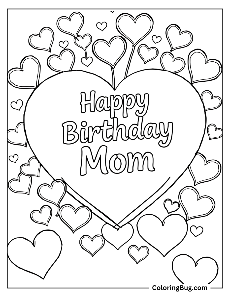 20 Happy Birthday Mom & Mum Coloring Pages (Free Printable PDFs)