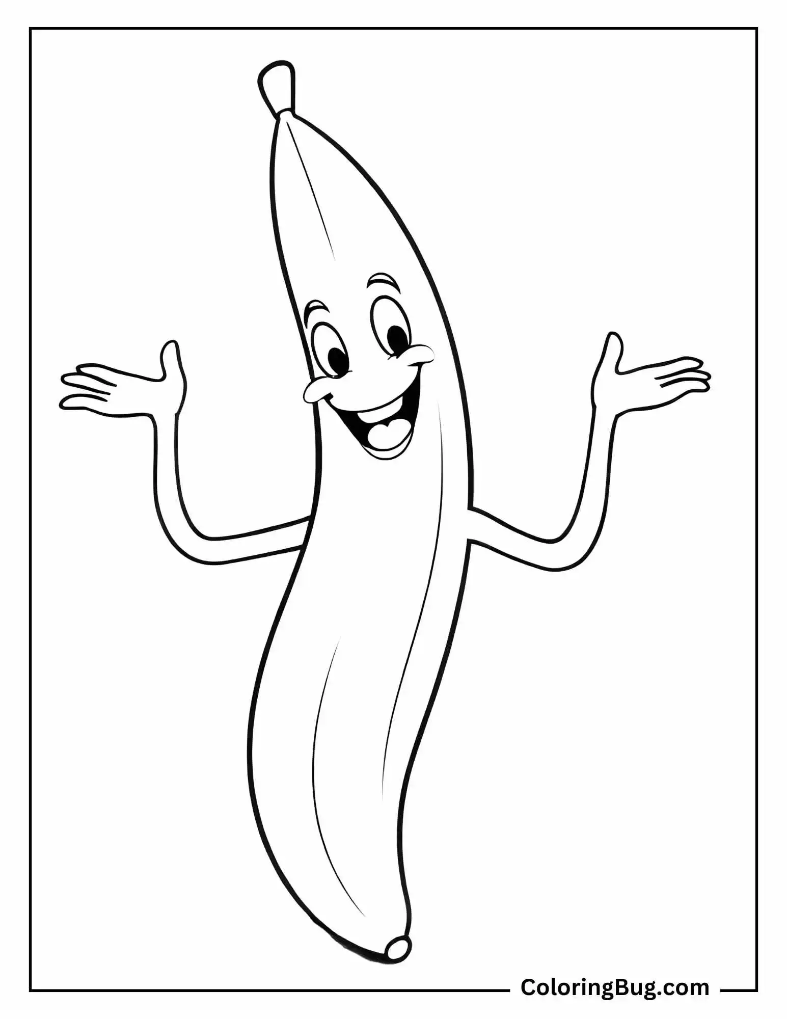 Happy Dancing Banana coloring Sheet