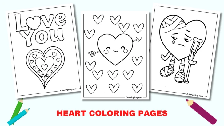 72 Heart Coloring Pages (Free Printable PDFs)
