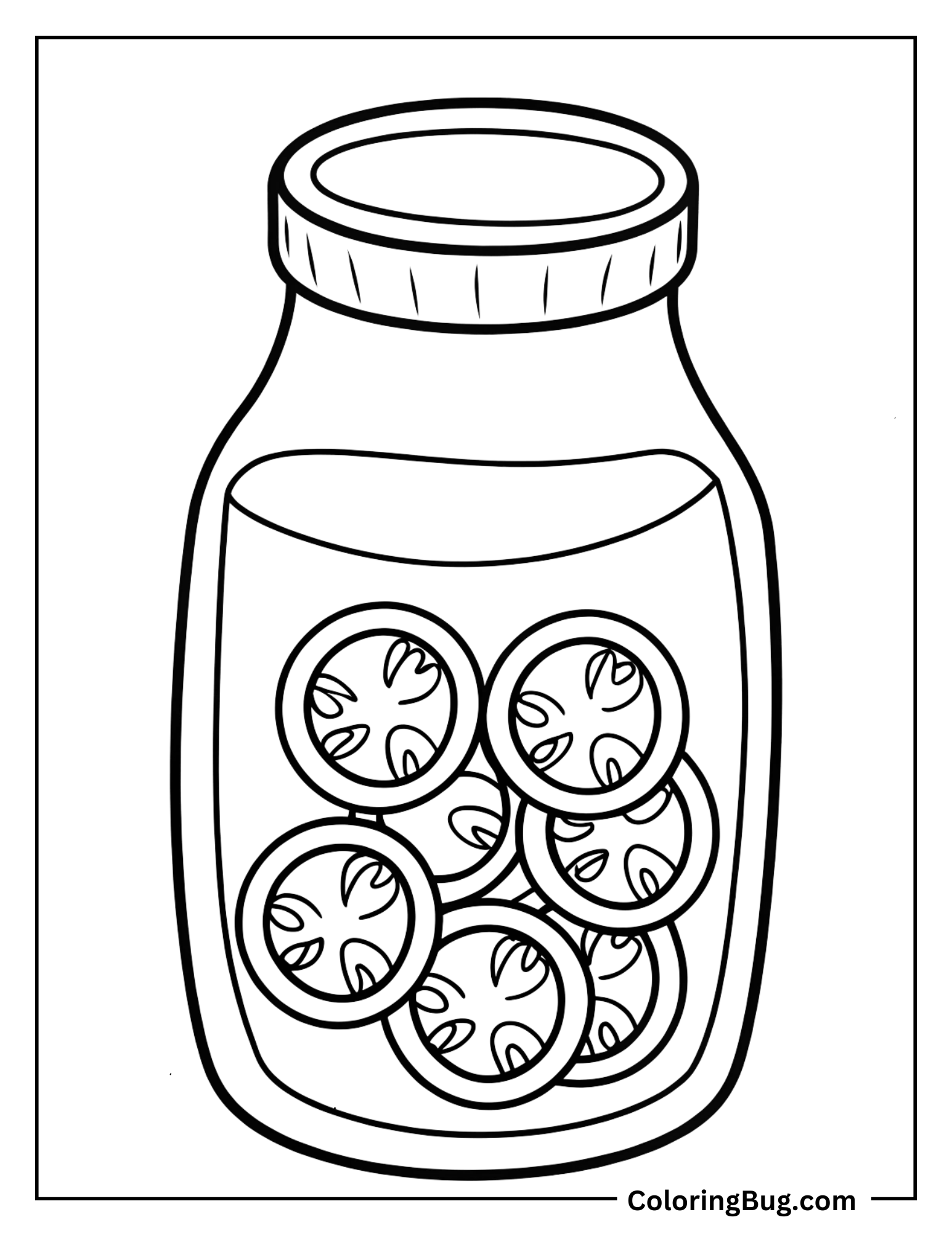 Jalapeno In Jar Coloring Sheet