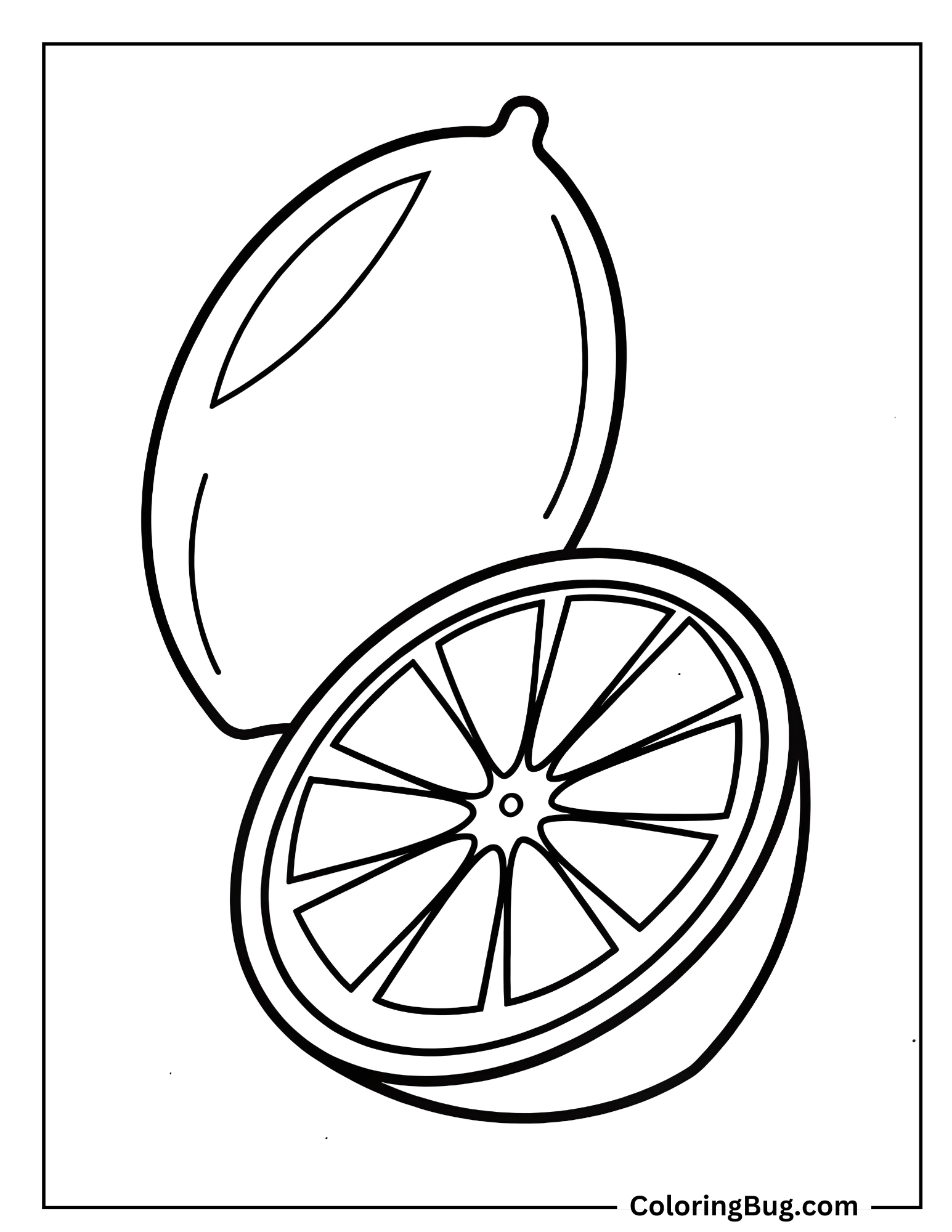 Juicy Green Lemon Coloring Sheet