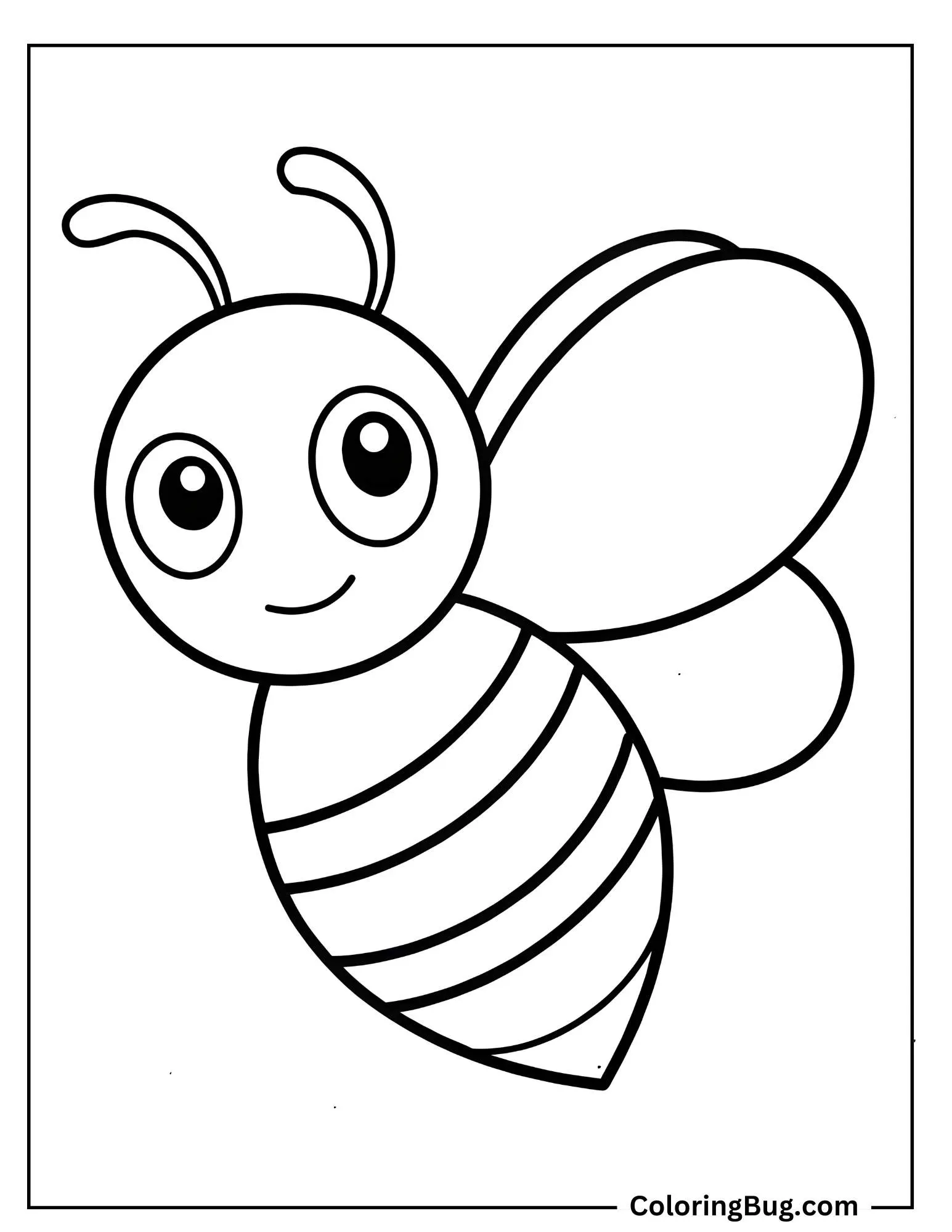 Kawaii Bee Coloring Sheet