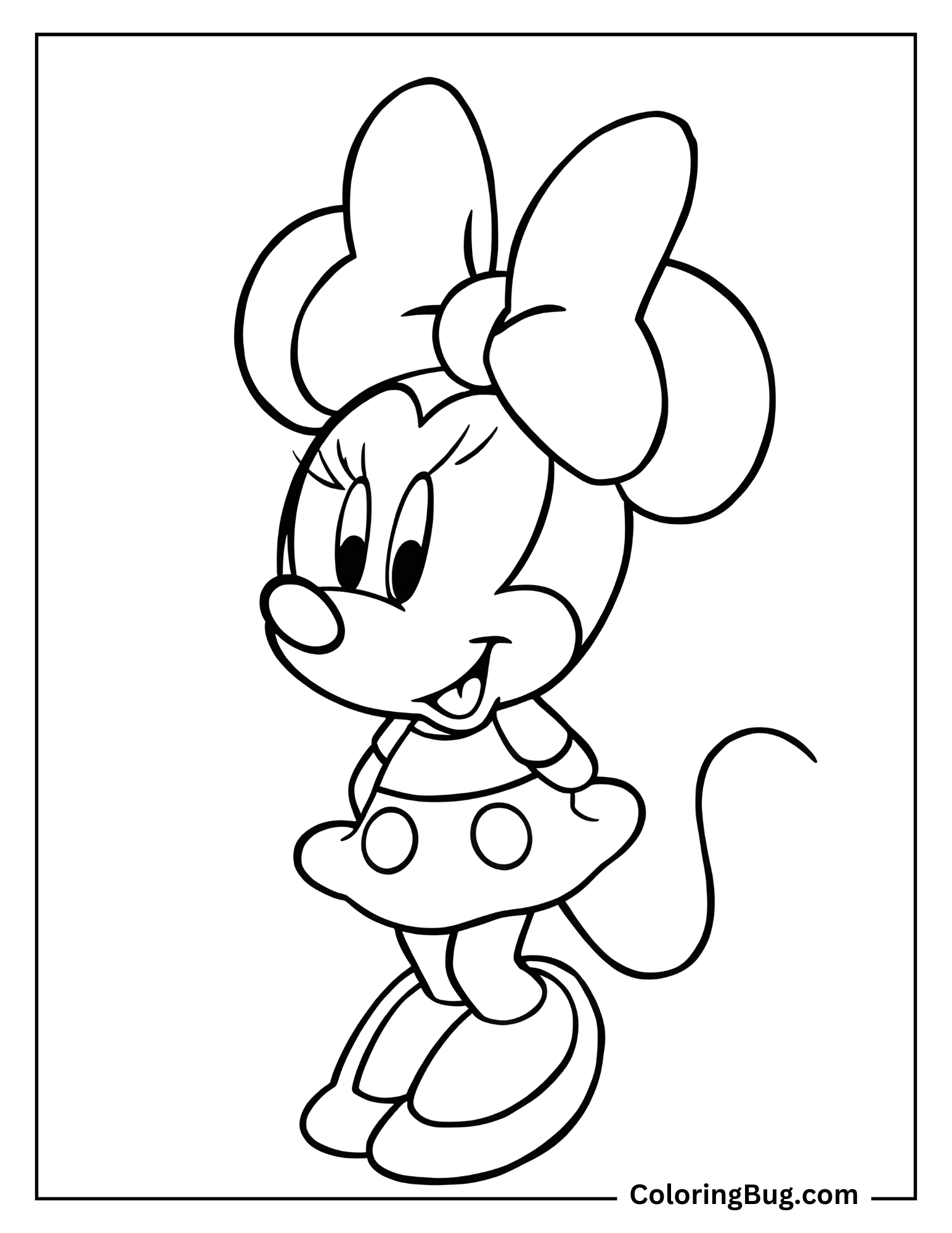 Kawaii Minnie Mouse coloring Sheet