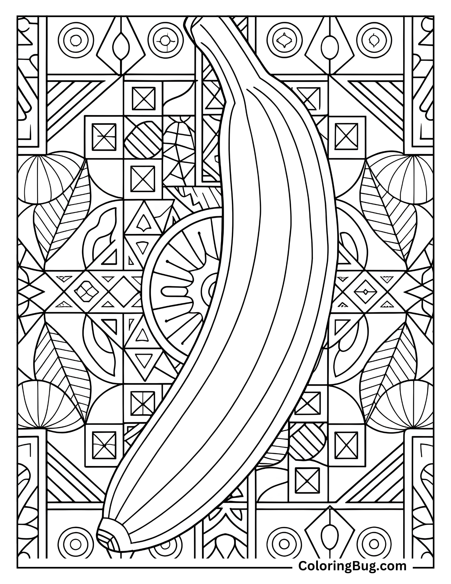 Mandala Banana coloring Sheet