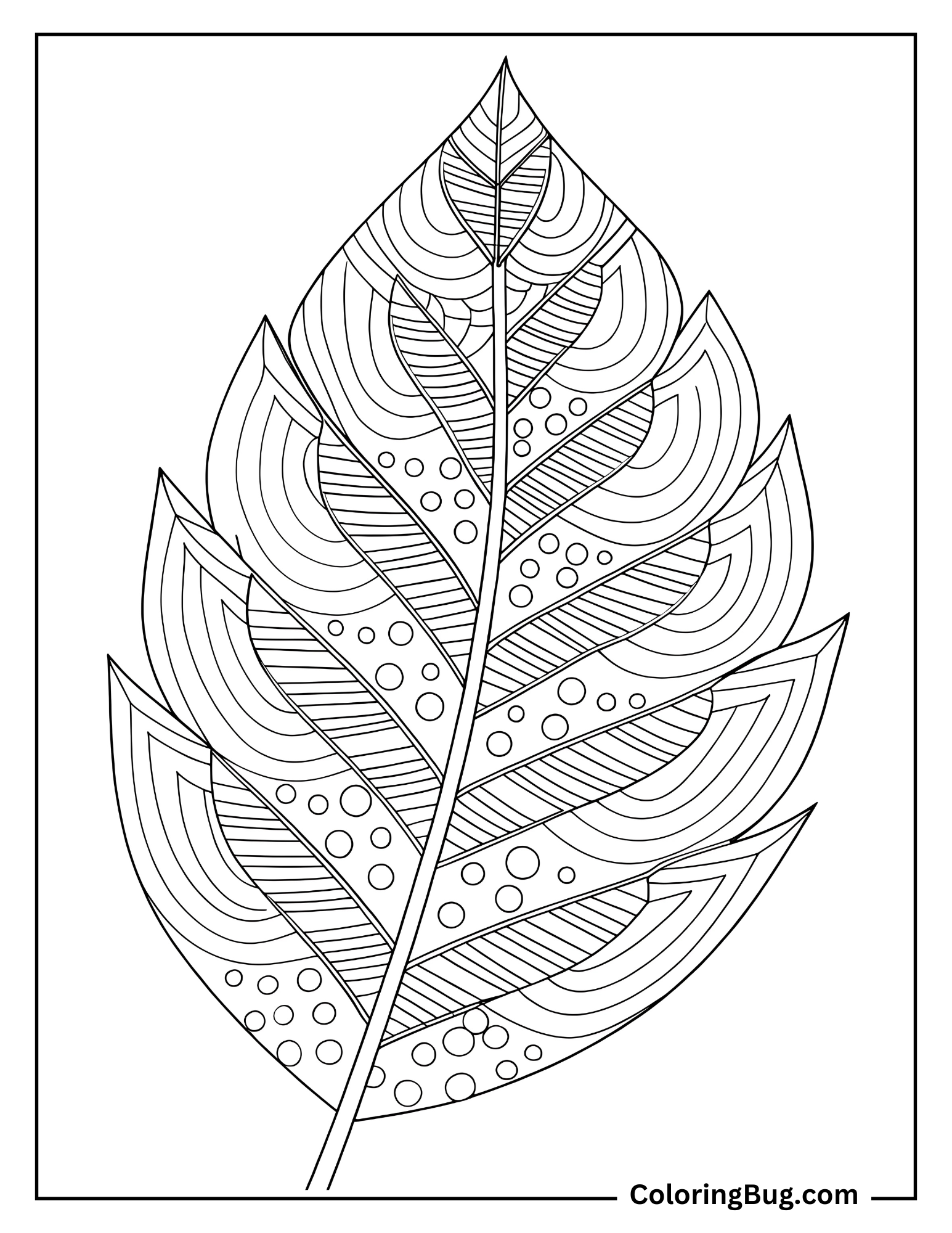 Mandala Leaf Coloring Sheet