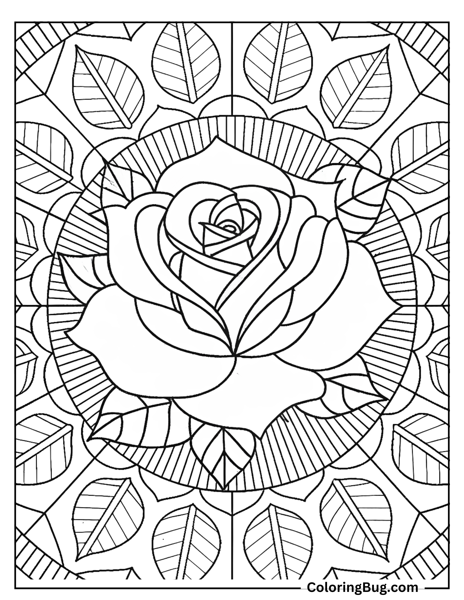 Mandala Rose Coloring Sheet