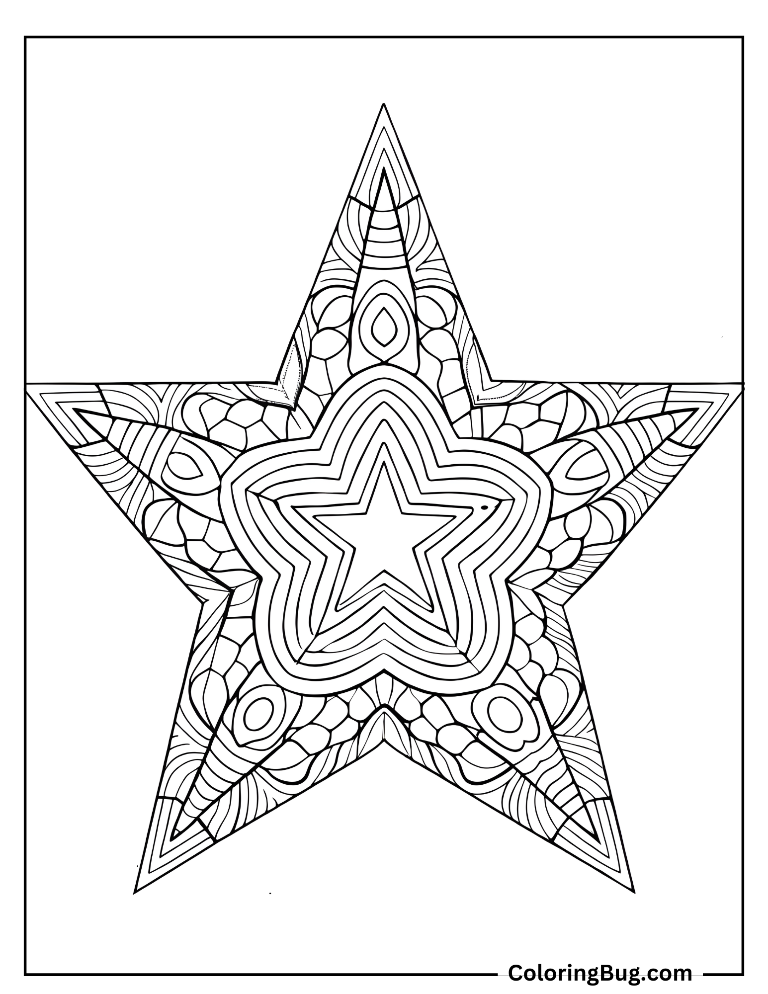 Mandala Star Coloring Sheet