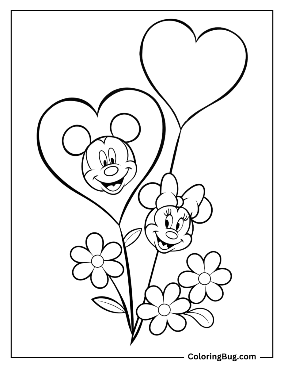 56 Disney Valentines Coloring Pages (Free Printable PDFs)