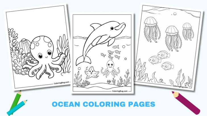 42 Ocean Coloring Pages (Free Printable PDFs)
