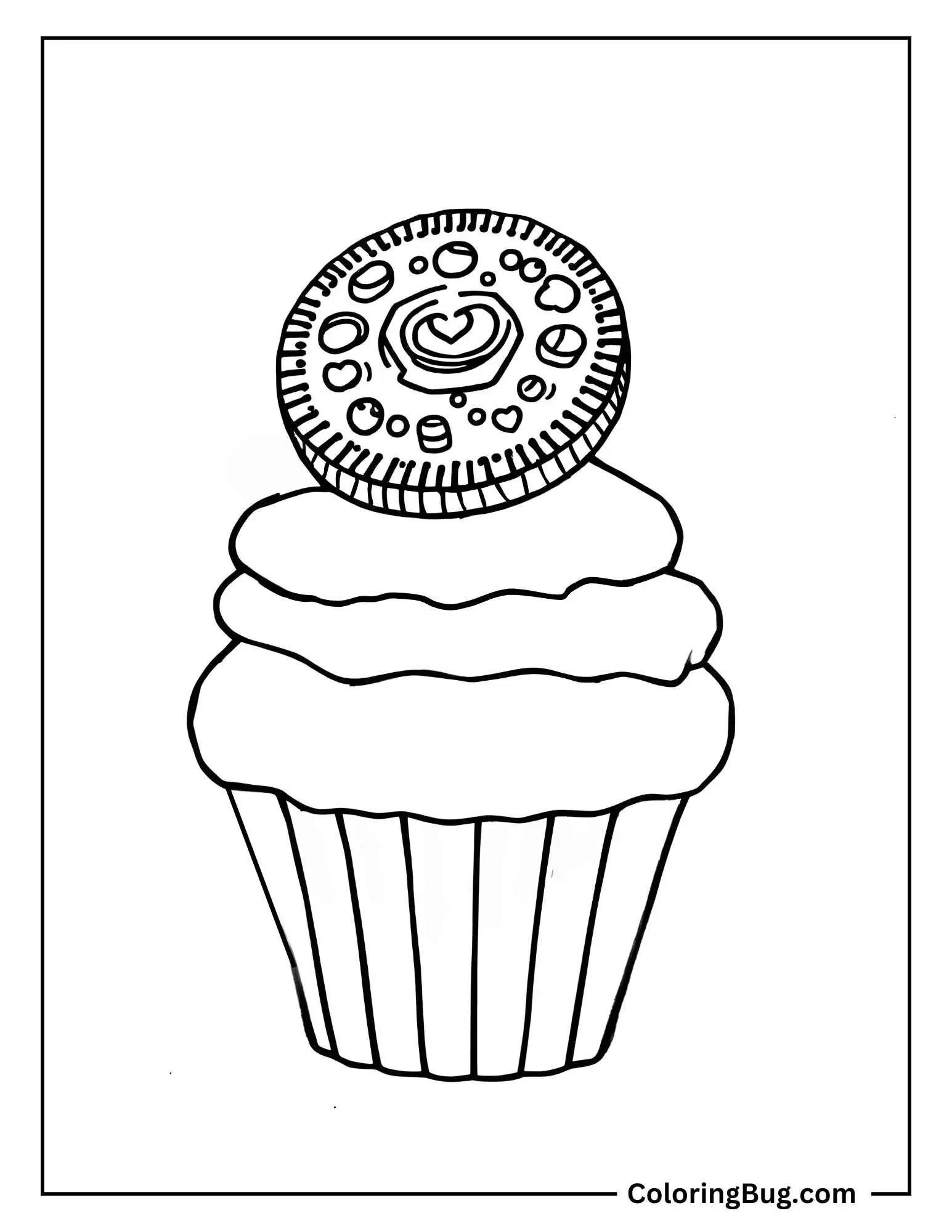 Oreo Cupcake Coloring Sheet