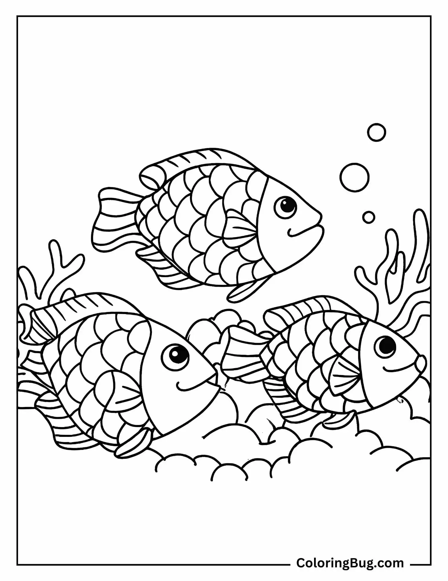 Parrotfish Grazing on Coral Coloring Sheet