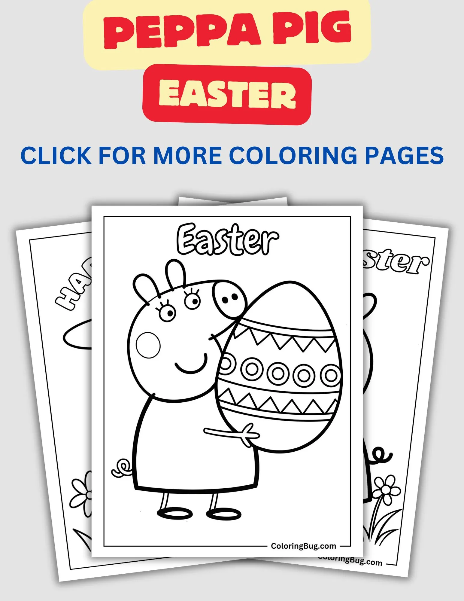 Peppa Pig Easter Coloring Pages