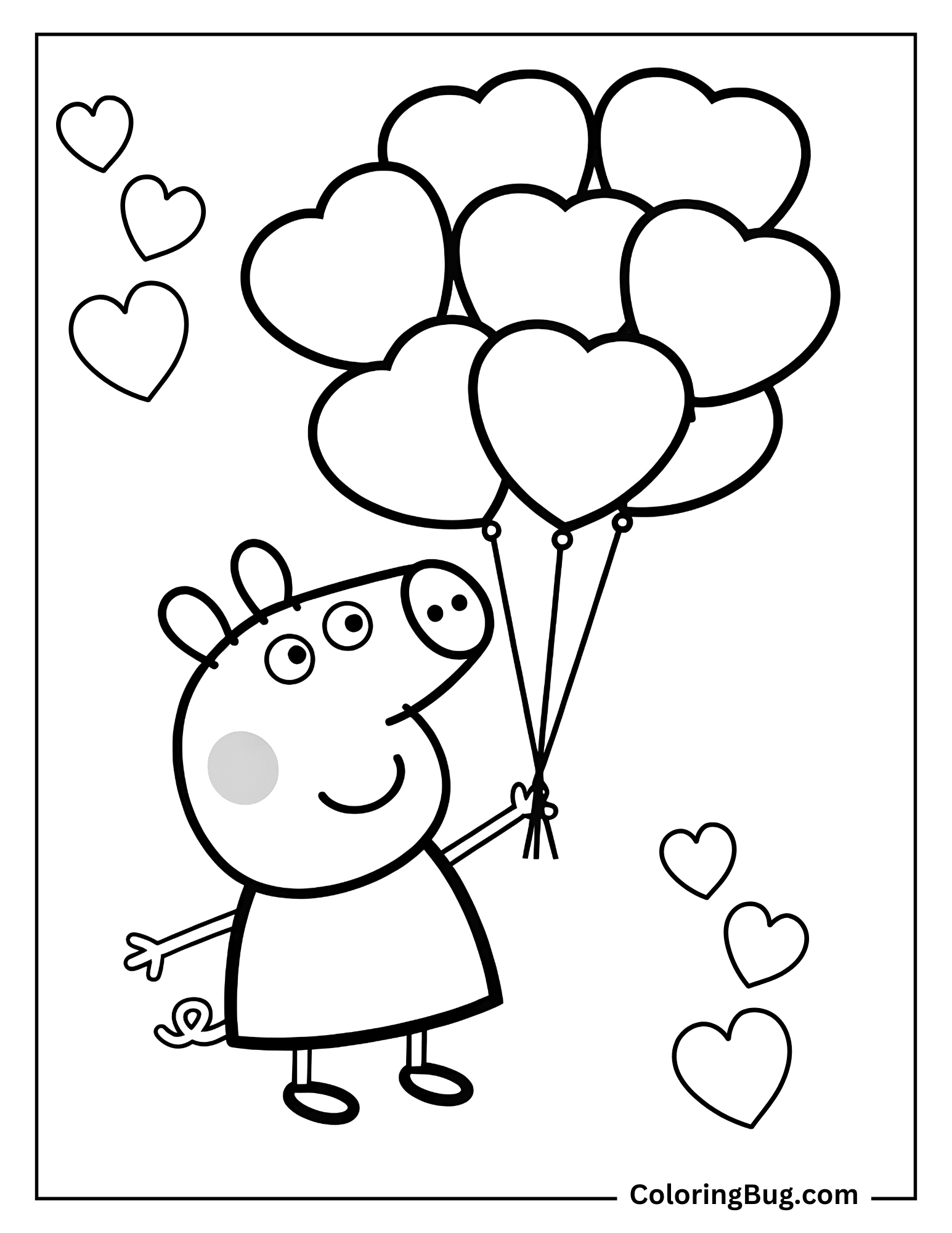28 Peppa Pig Valentines Coloring Page (Free Printable PDFs)