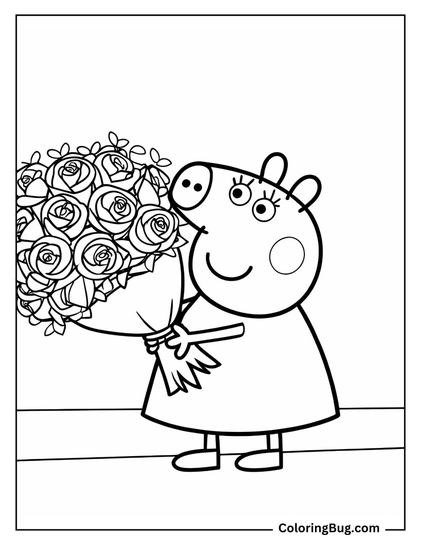 28 Peppa Pig Valentines Coloring Page (Free Printable PDFs)