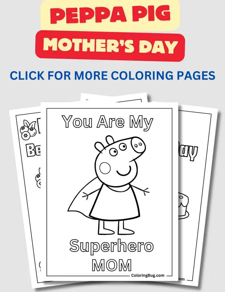 Peppa Pig Mother's Day Coloring Pages