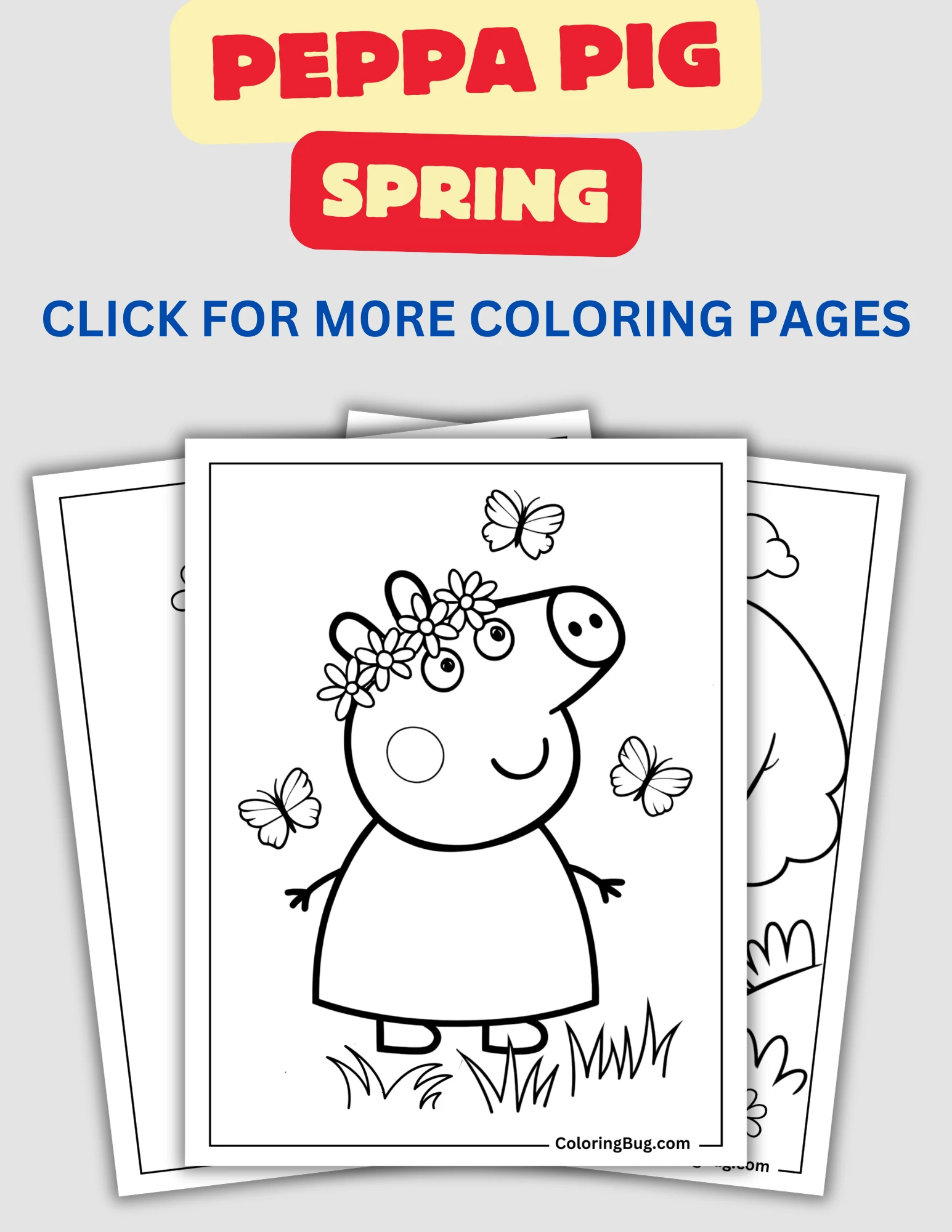 Peppa Pig Spring Coloring Pages