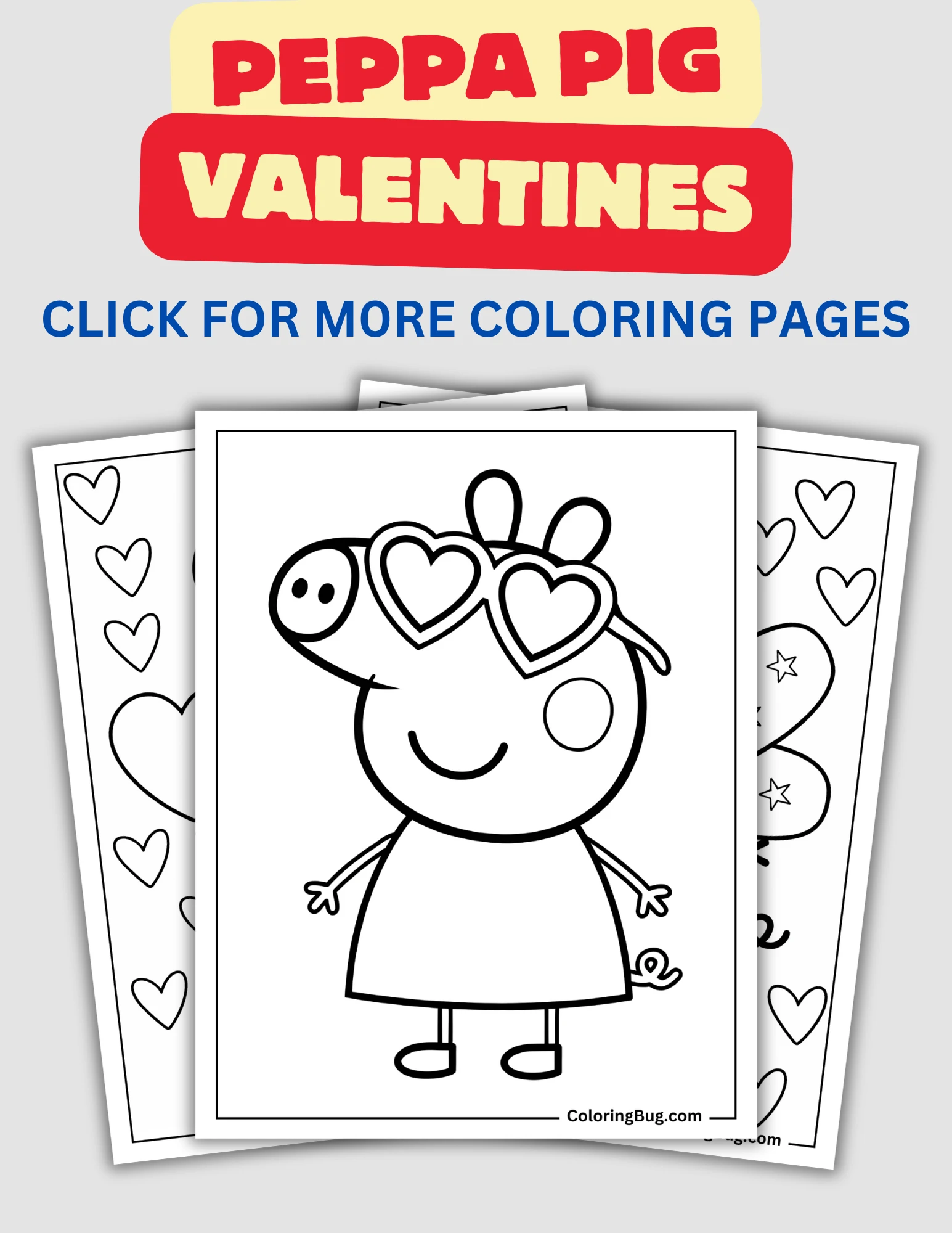 Peppa Pig Valentines Coloring Pages