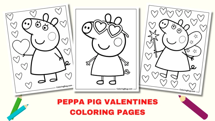 28 Peppa Pig Valentines Coloring Page (Free Printable PDFs)