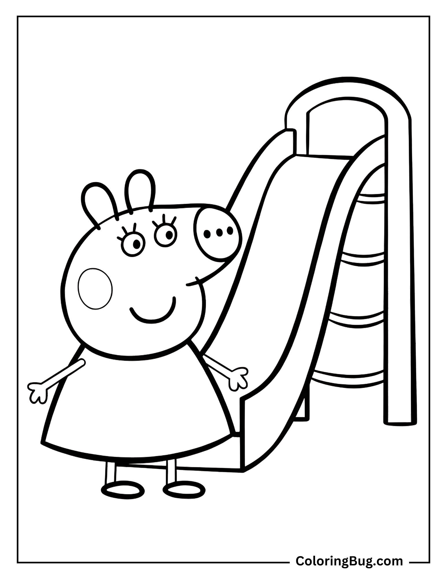 Peppa Pig at Play Area Coloring Page