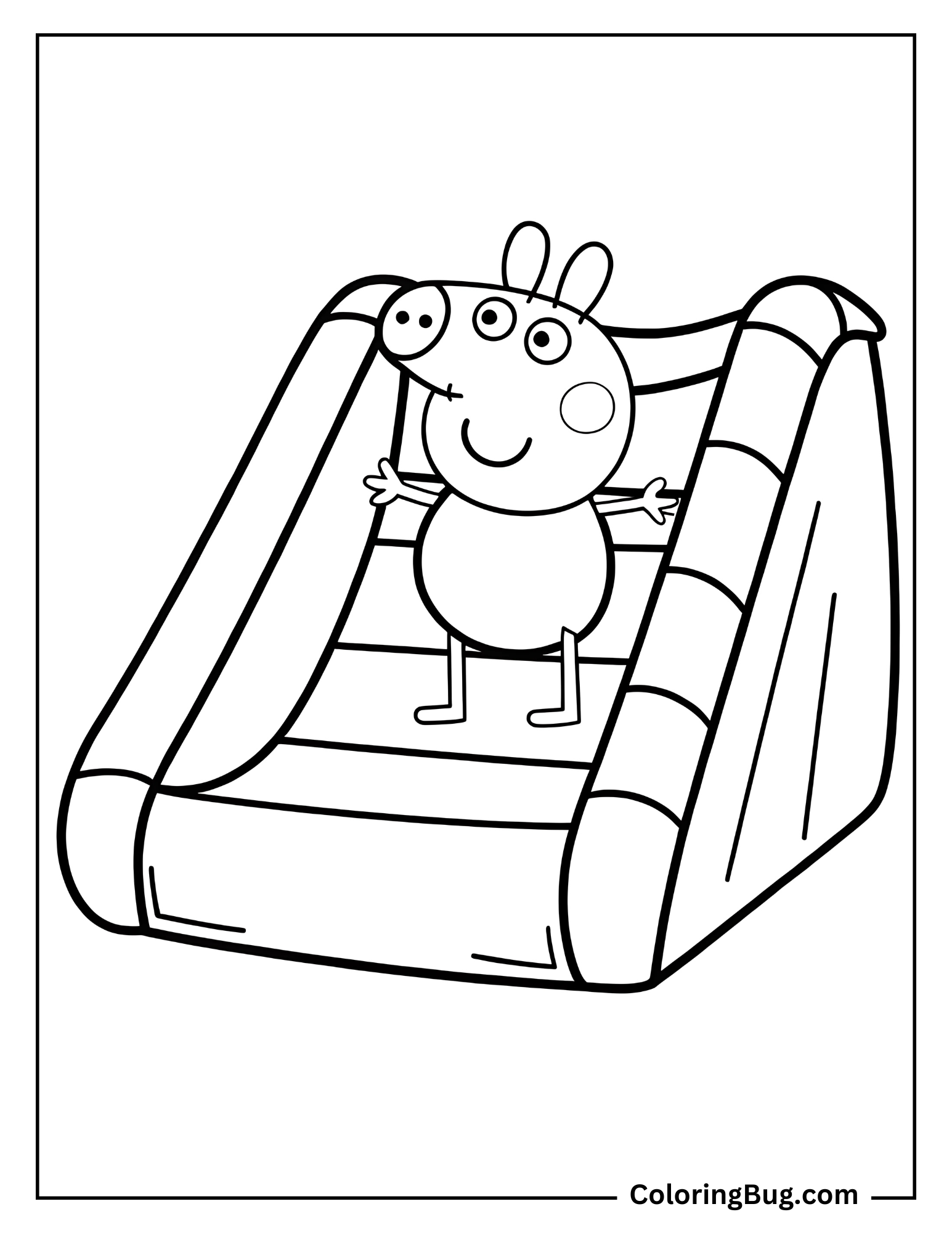 Peppa Pig on Bounce House Coloring Page