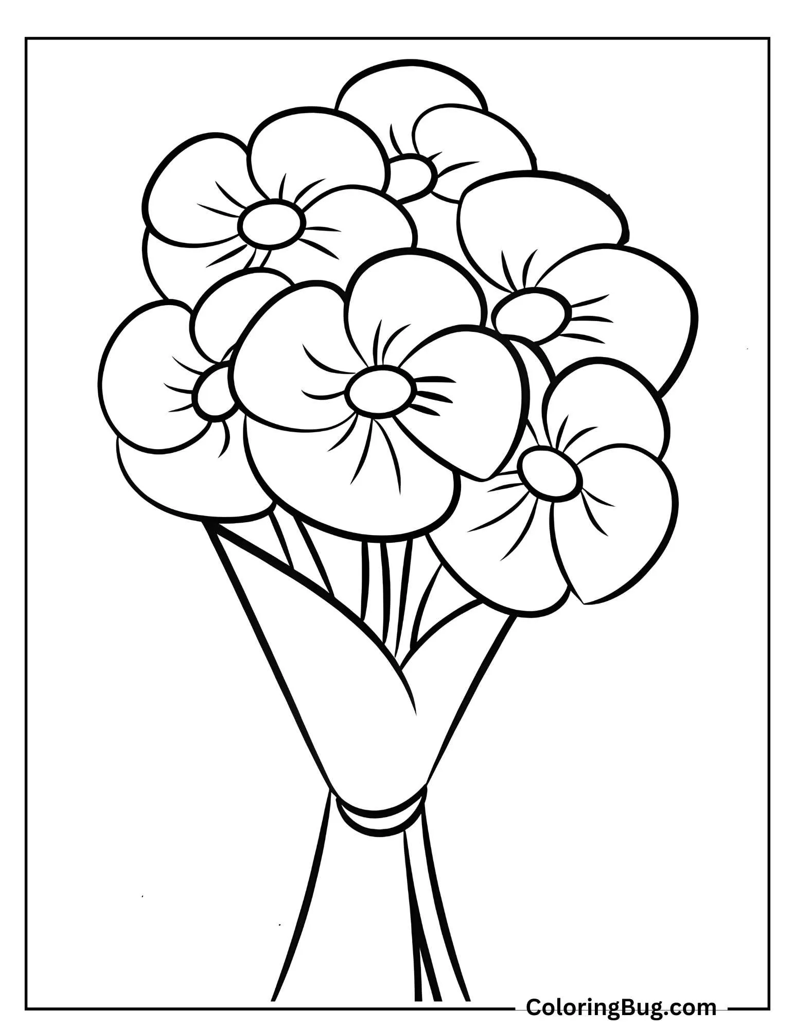 Poppy Bouquet Coloring Sheet