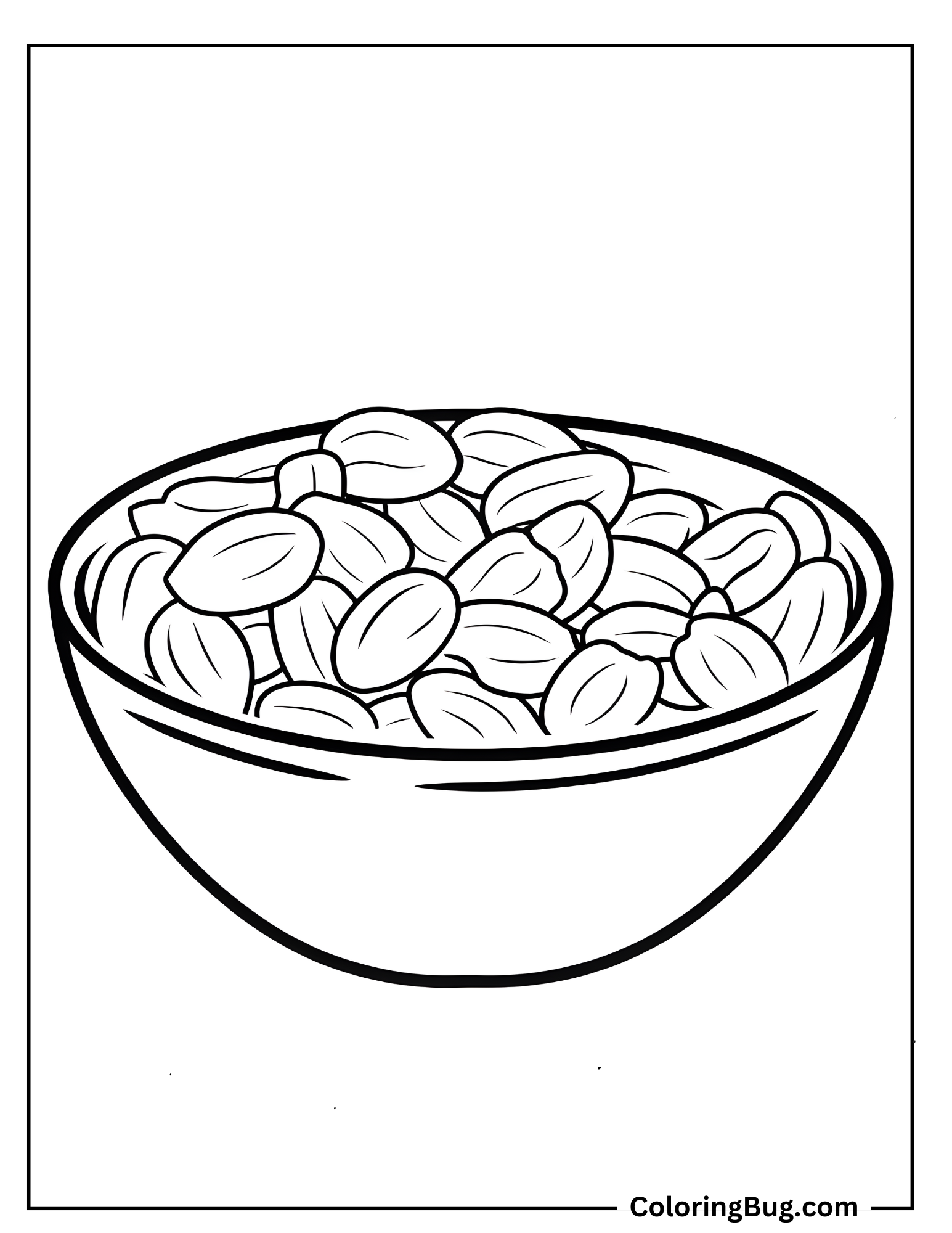 Raisins In Bowl Coloring Sheet