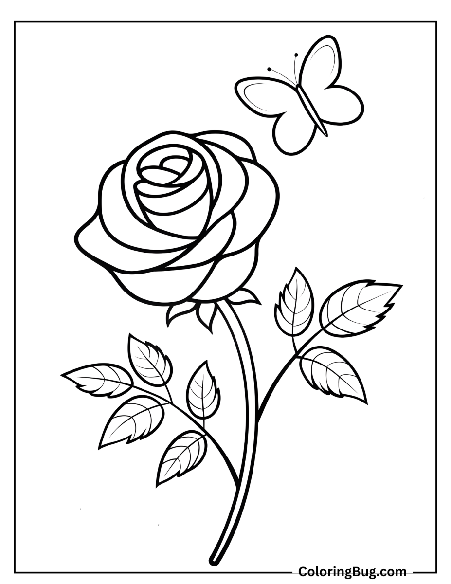 40 Rose Coloring Pages (Free Printable PDFs)