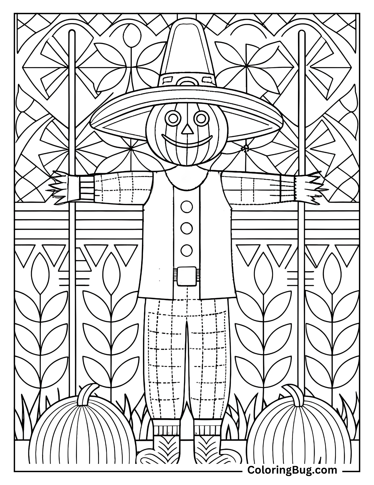Scarecrow Mandala Coloring Sheet