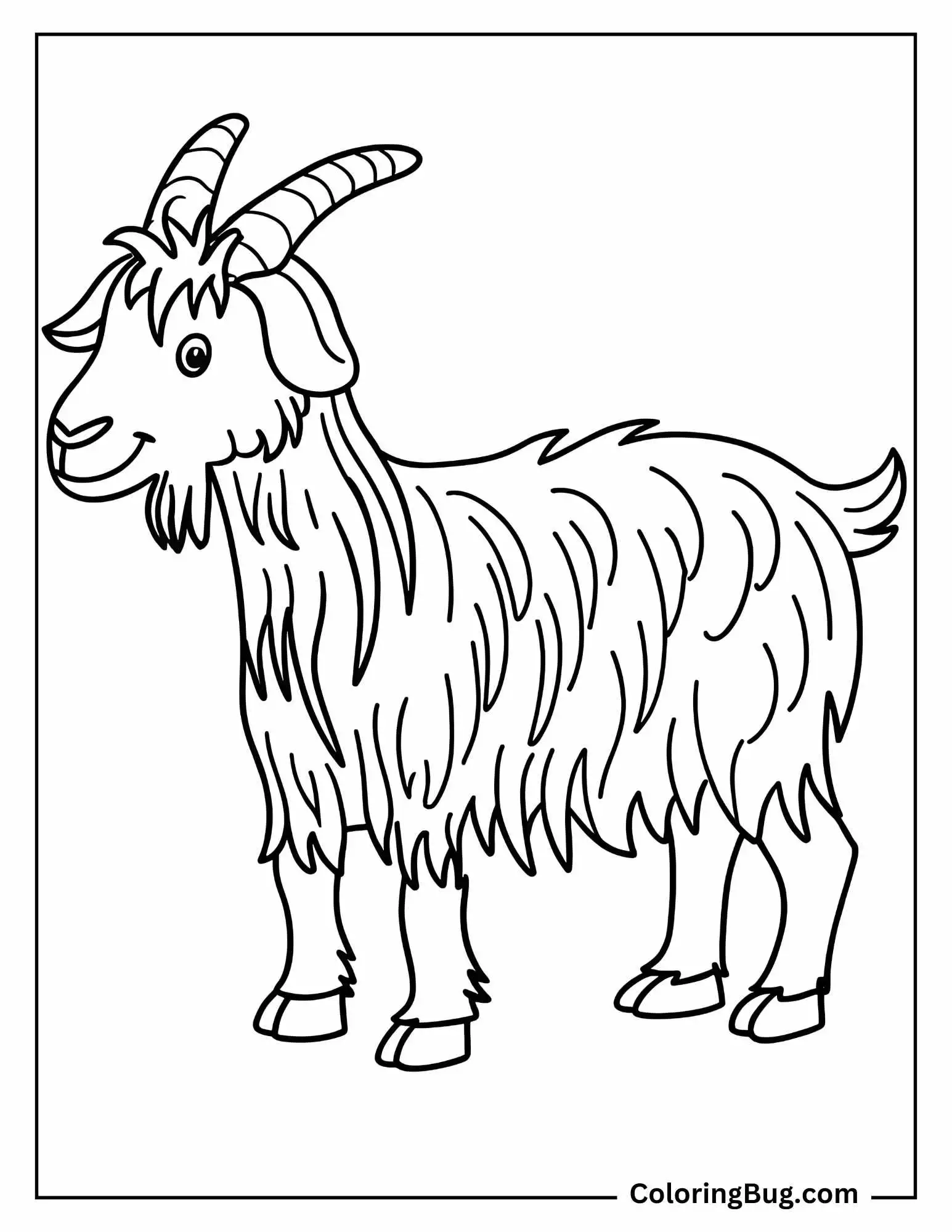 Shagging Looking Goat Coloring Sheet