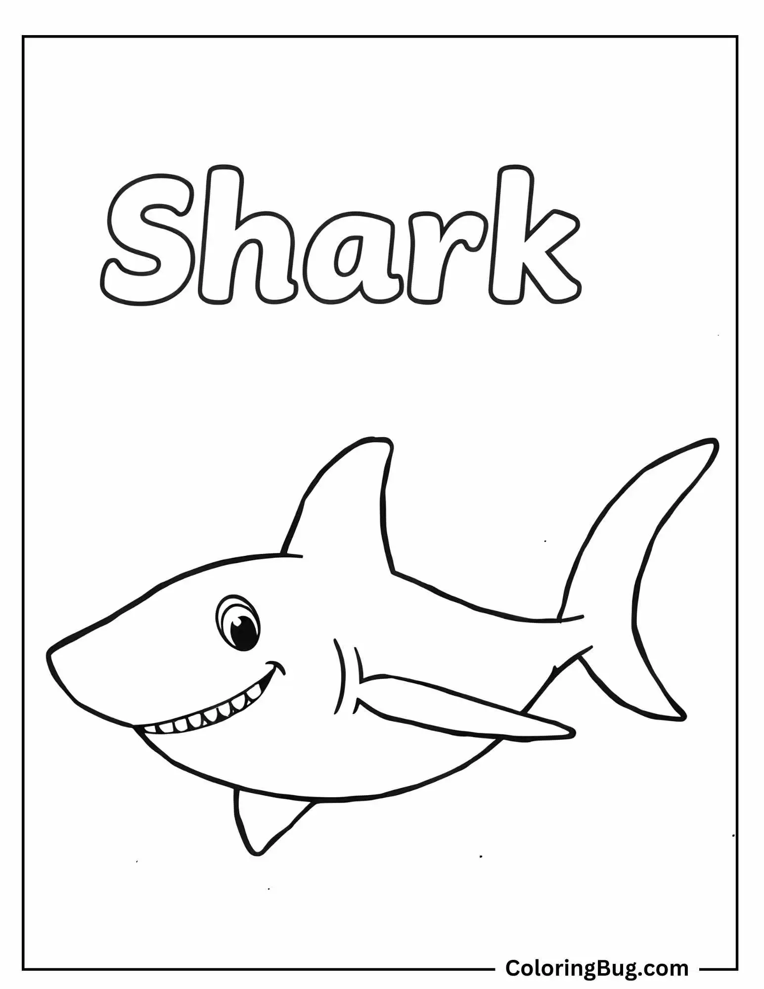 Shark Spelling Coloring Sheet