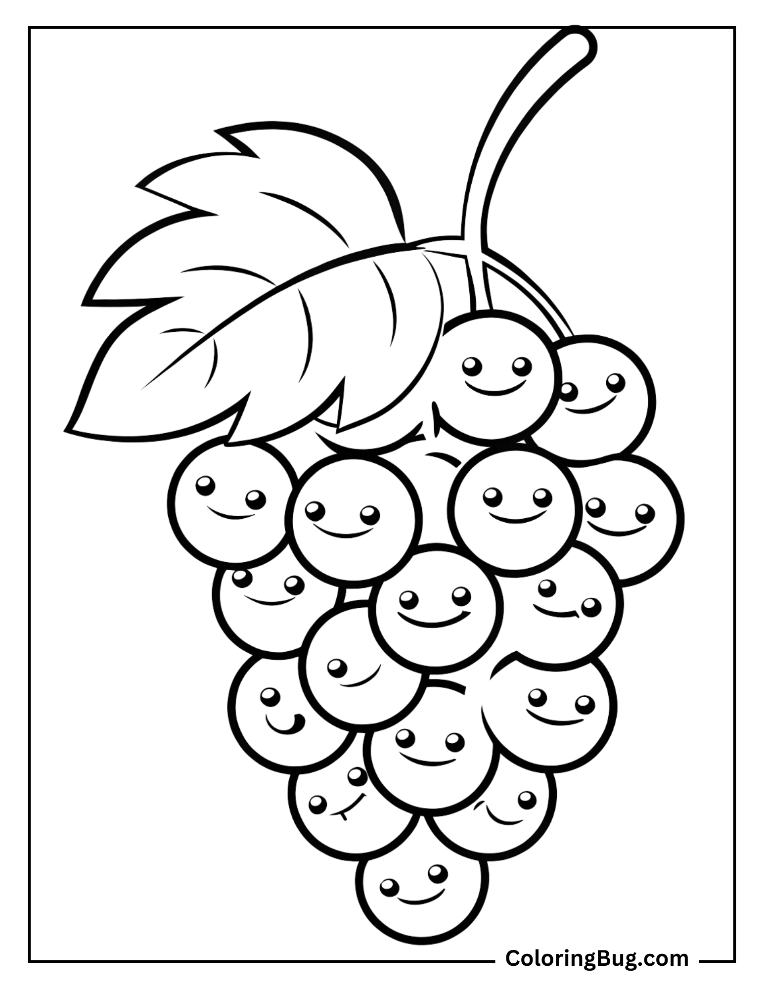 Smiling Bunch of Gapes With Little Faces coloring Sheet