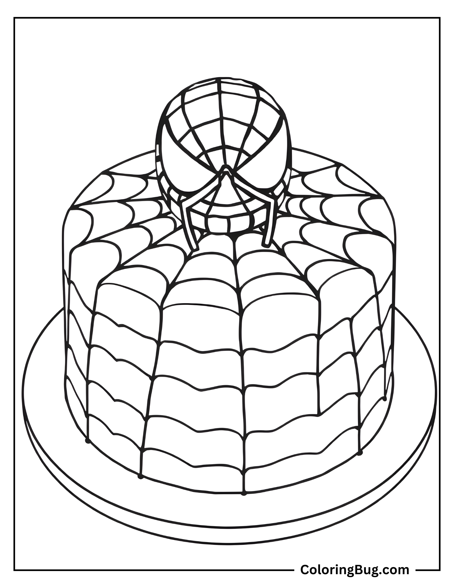 Spider Man Theme Cake Coloring Sheet