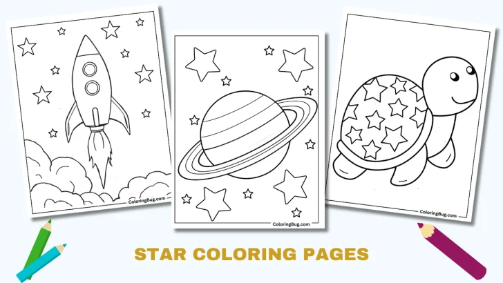60 Star Coloring Pages (Free Printable PDFs)