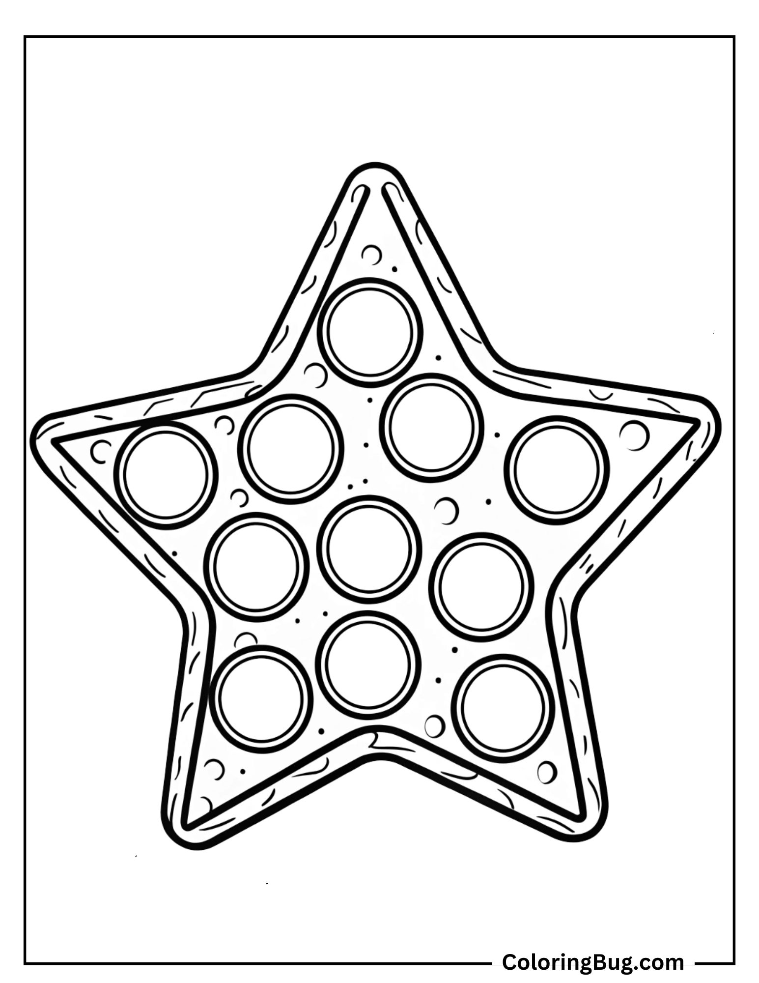 Star Shape Pop It Toy Coloring Sheet