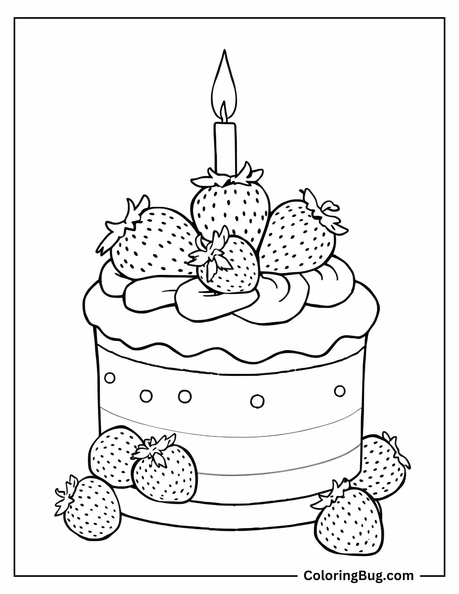 40 Birthday Cake Coloring Pages (Free Printable PDFs)