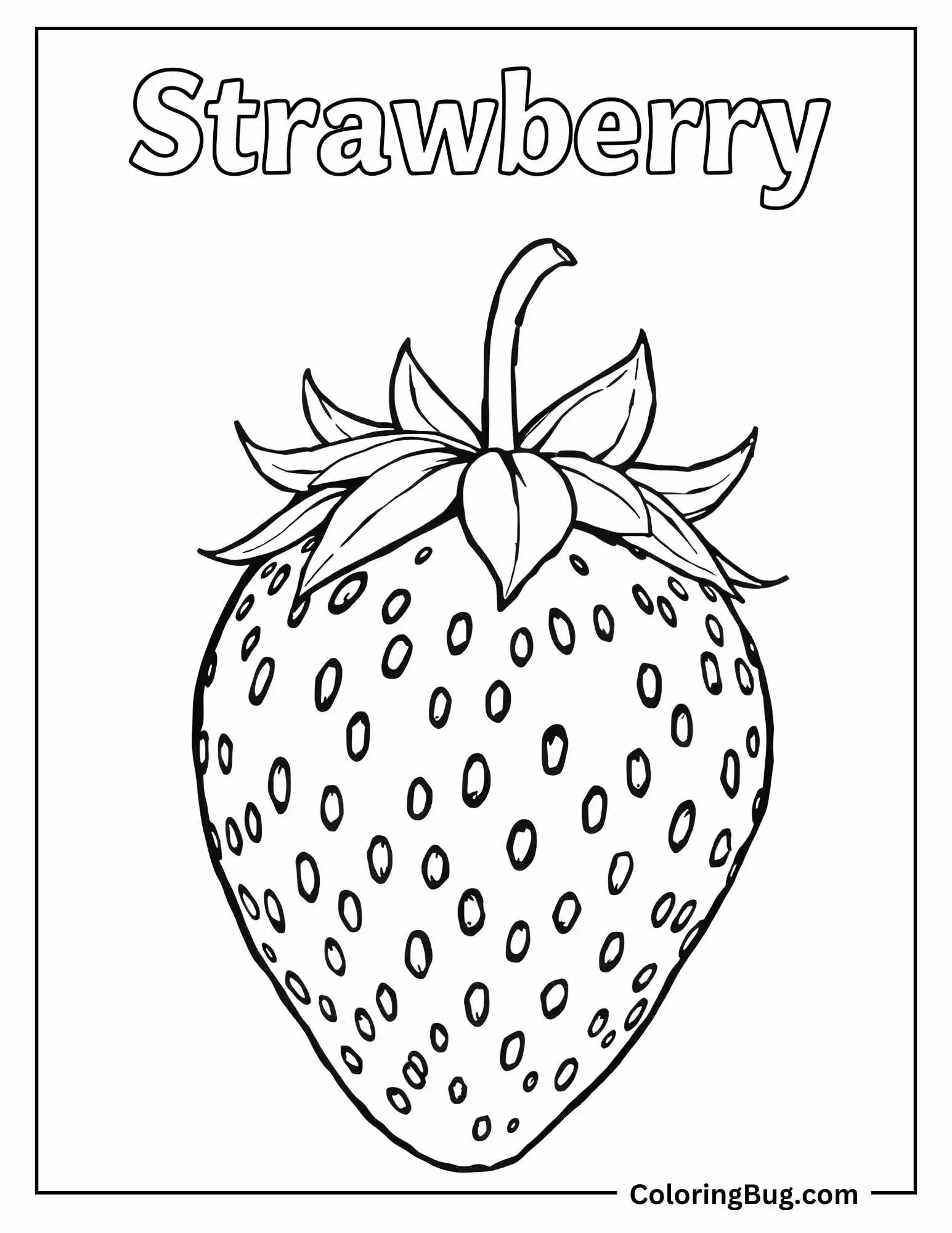 Strawberry Spelling coloring Sheet