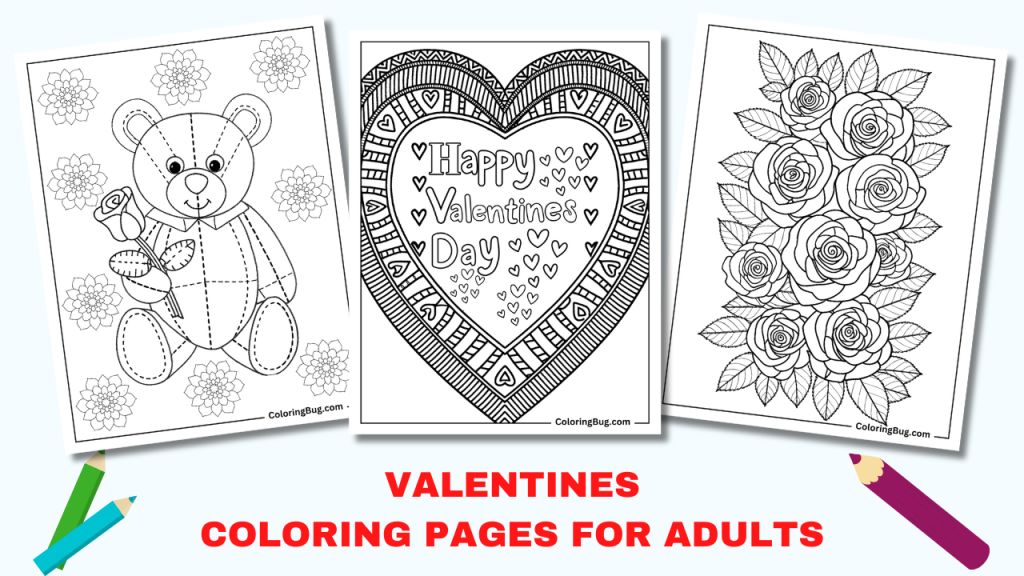 valentines day coloring page for adults