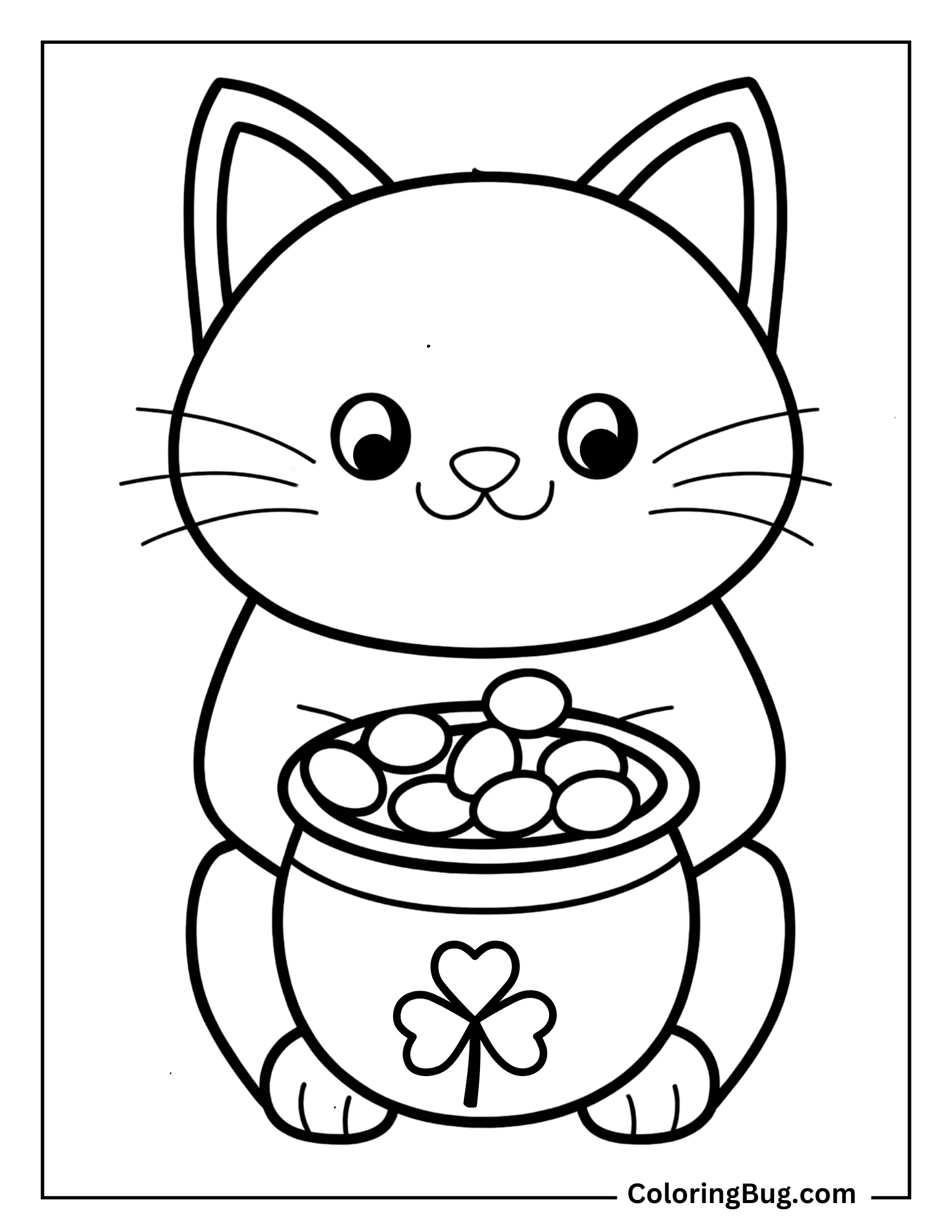 20 Cat St. Patrick's Day Coloring Pages (Free Printable PDFs)