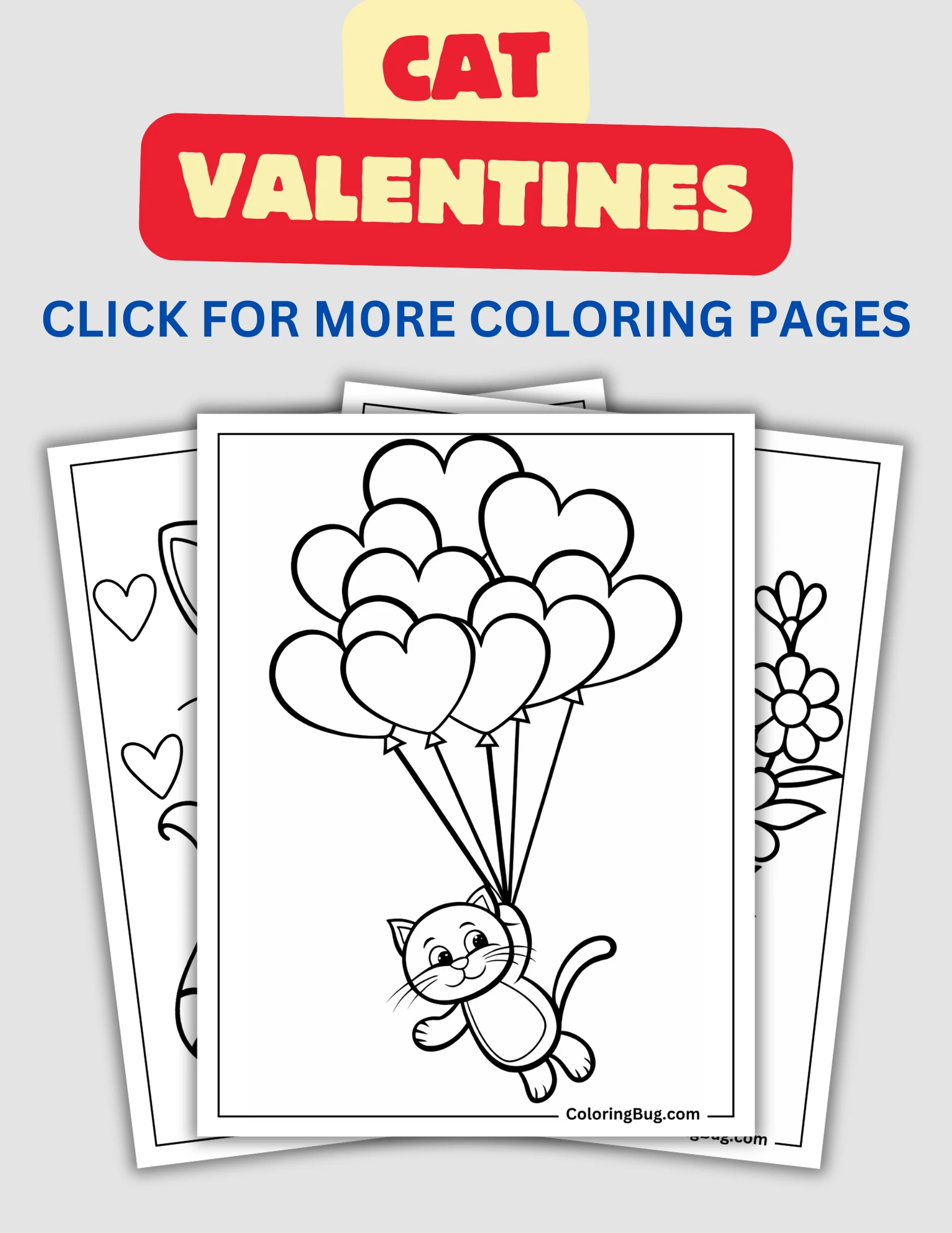 Cat Valentines Coloring Pages