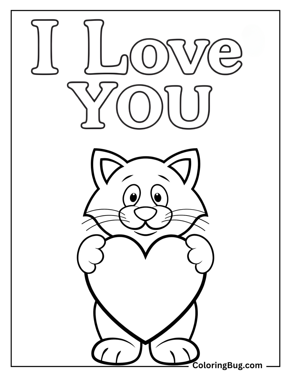 20 Cat Valentines Coloring Pages (Free Printable PDFs)