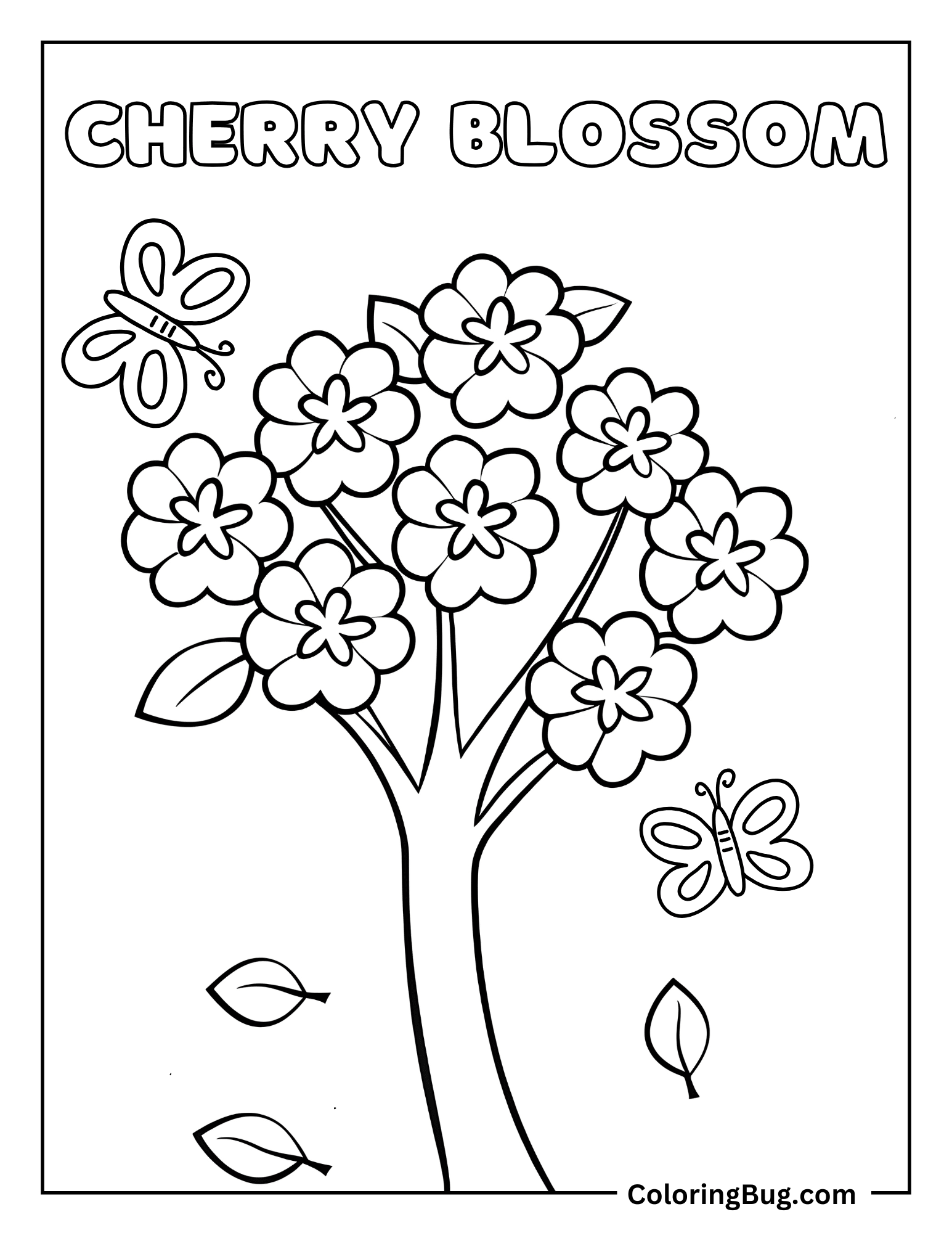 Cherry Blossom Coloring sheet