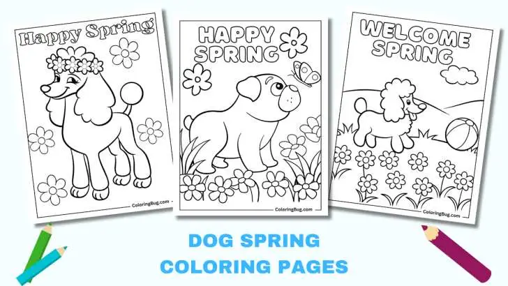 20 Dog Spring Coloring Pages (Free Printable PDFs)