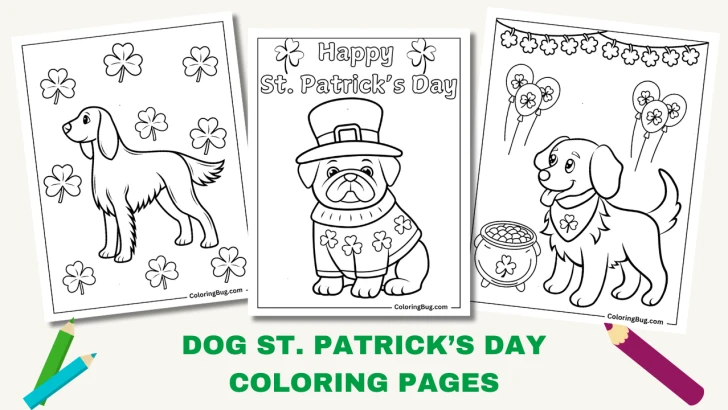 20 Dog St. Patrick’s Day Coloring Pages (Free Printable PDFs)