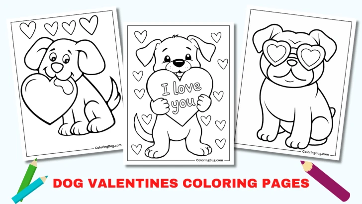 20 Dog Valentines Coloring Pages (Free Printable PDFs)